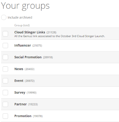 Geniuslink Groups Page